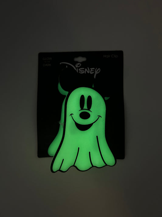 Pinza de Cabello Mickey Mouse Fantasma - ¡Brilla en la Oscuridad!