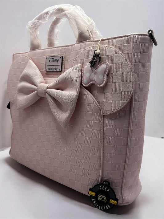 Bolsa Tote y Mochila Loungefly: Minnie Mouse – Edición Especial "Pink Damask"