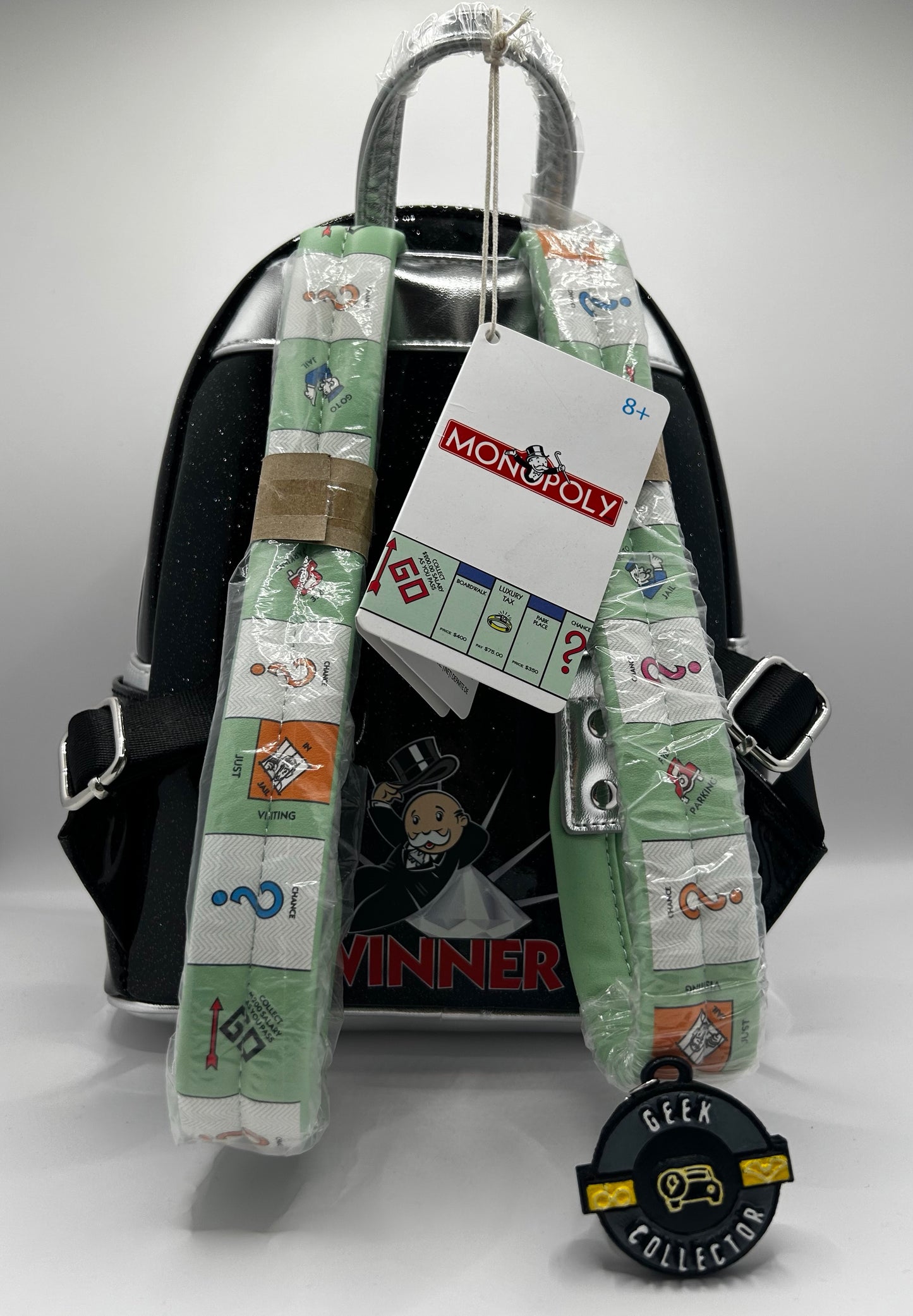 Loungefly 90th Anniversary Glitter Monopoly Cosplay Mini Backpack