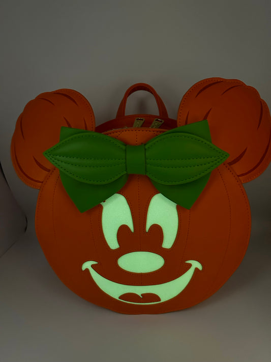 Loungefly Disney Minnie Mouse Pumpkin Glow in the Dark Mini Backpack