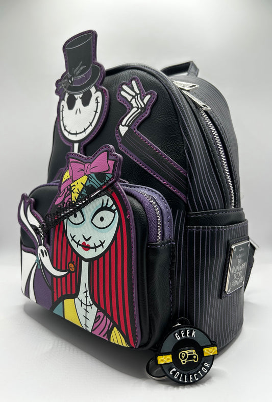 Loungefly Disney Nightmare Before Christmas Dapper Jack and Sally Mini Backpack