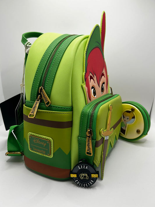 Loungefly Disney Limited Edition Exclusive Peter Pan & Tinker Bell Mini Backpack with Coin Purse
