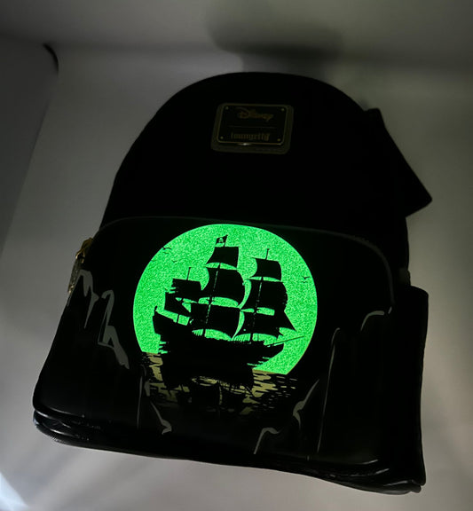 Loungefly The Black Pearl Mini Backpack Disney Pirates of the Caribbean Glows in the Dark