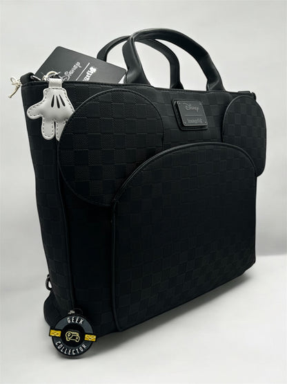 Bolsa Tote y Mochila Loungefly: Mickey Mouse – Edición Especial "Black Damask"