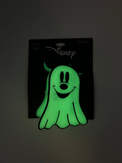 Pinza de Cabello Mickey Mouse Fantasma - ¡Brilla en la Oscuridad!