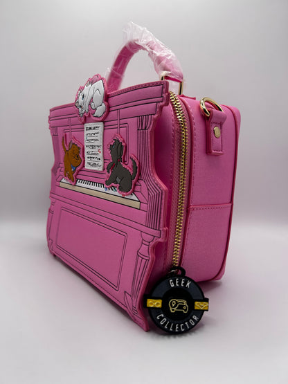 Bolso Crossbody Loungefly Disney: Los Aristogatos - Marie, Toulouse y Berlioz en el Piano