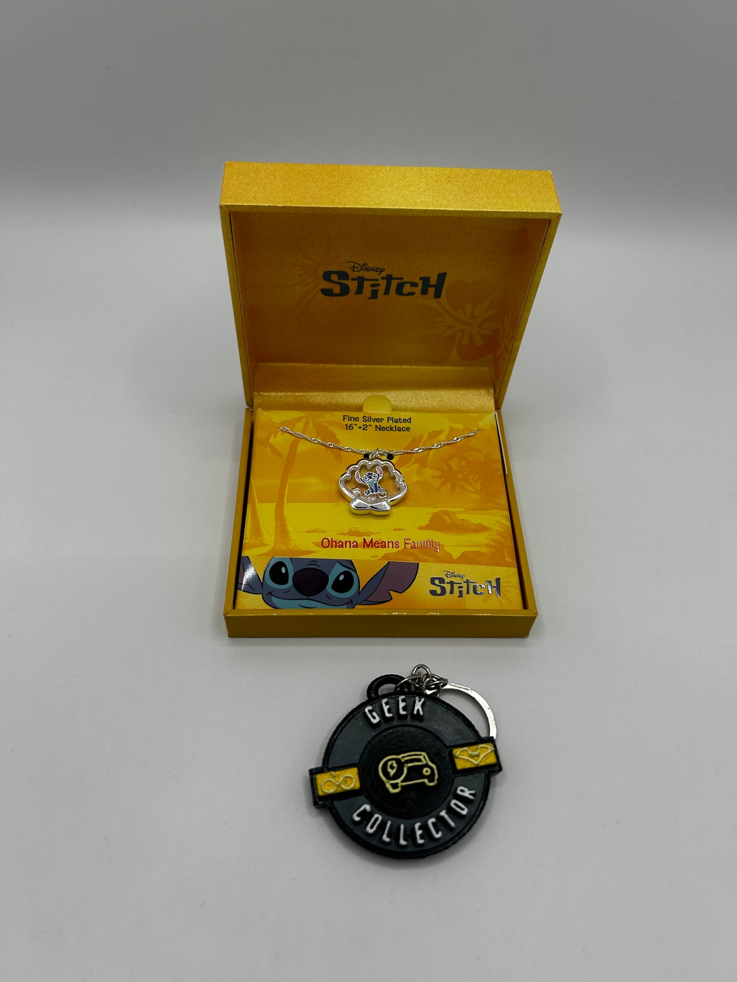 Collar Disney Stitch: "Ohana Means Family" – Edición Fine Silver Plated
