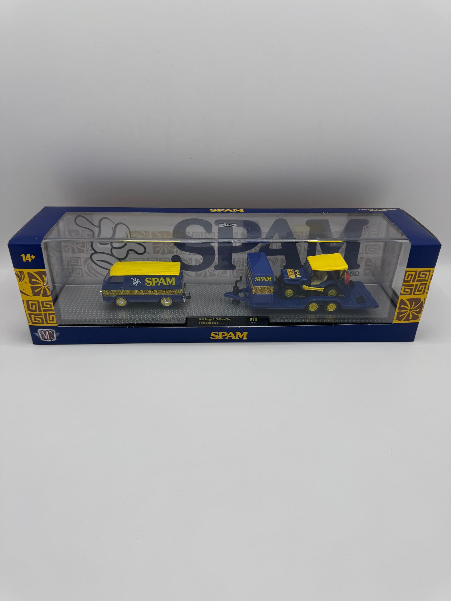 M2 Machines: Set SPAM® Brand - 1964 Dodge A100 & 1944 Jeep® MB
