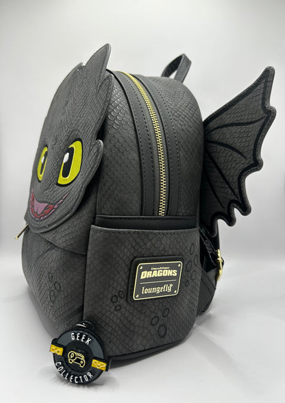 Mini Mochila Loungefly: Chimuelo (Toothless) – Cómo Entrenar a tu Dragón (Edición Especial)