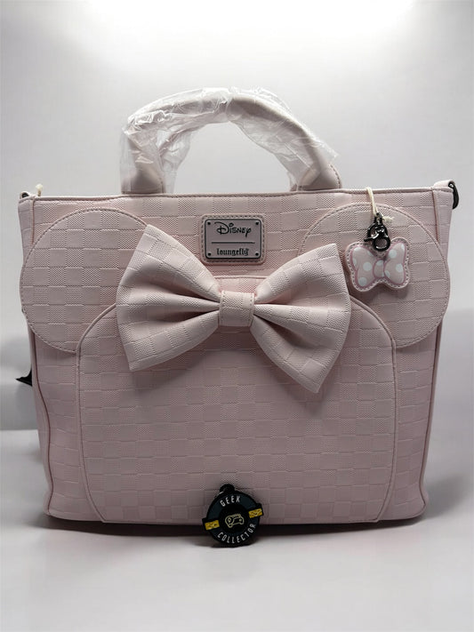 Bolsa Tote y Mochila Loungefly: Minnie Mouse – Edición Especial "Pink Damask"