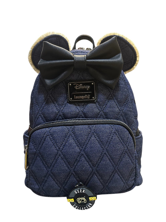 Mini Mochila Loungefly Disney: Minnie Mouse - Denim Quilted Series