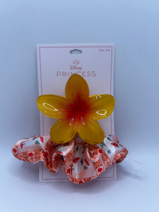 Set de Cabello Disney Princess: Moana & Pua (Pinza de Flor y Scrunchie)