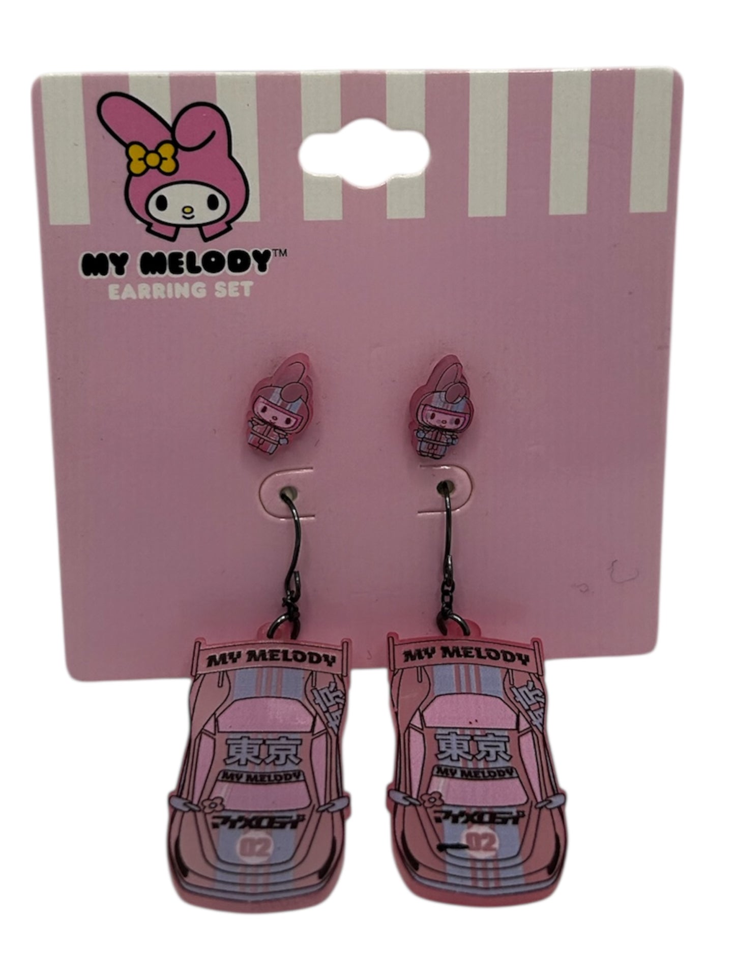 Set de Aretes My Melody – Edición "Cyber Tokyo Racer"