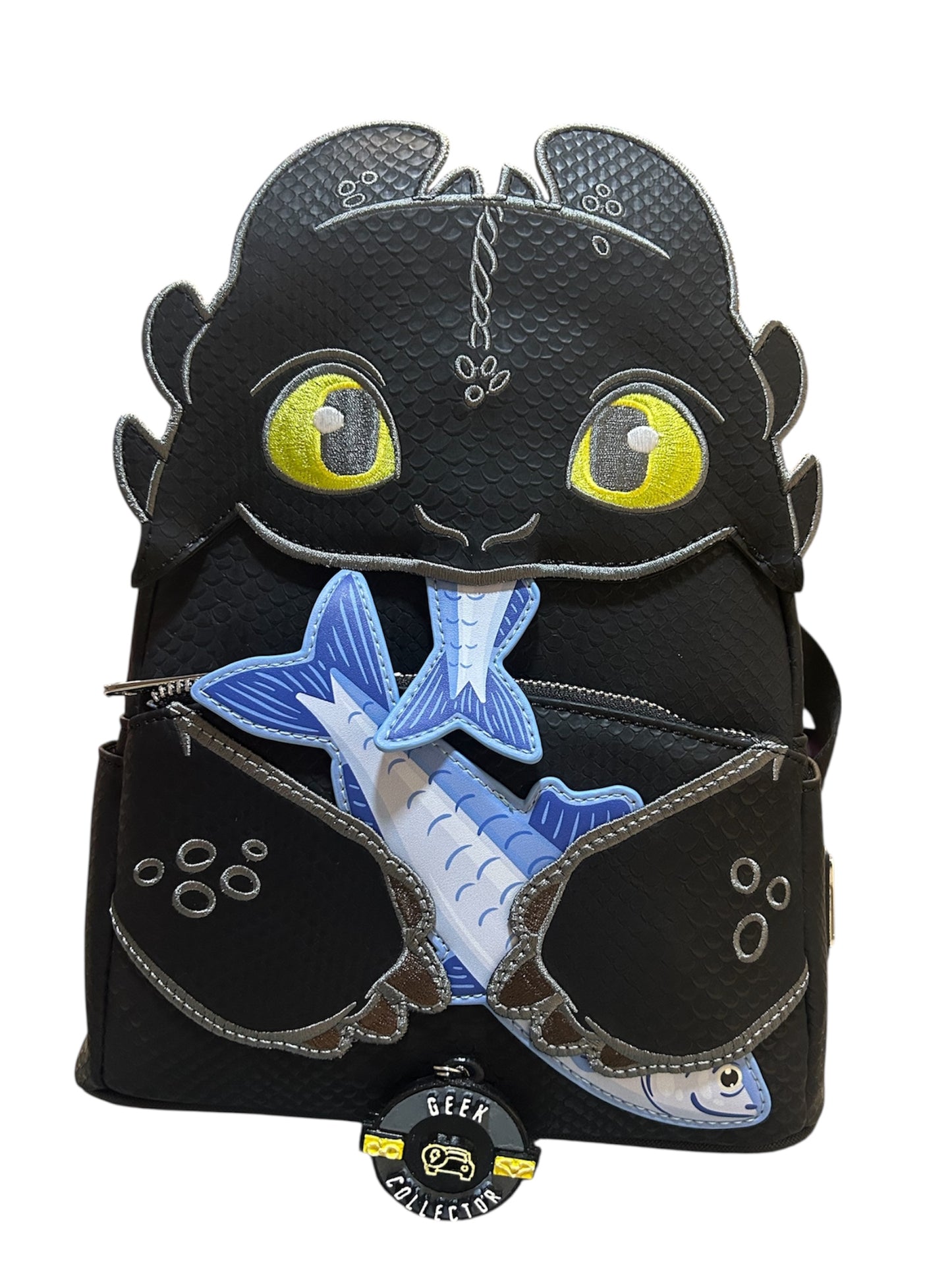 Mini Mochila Loungefly: Cómo Entrenar a tu Dragón - Chimuelo (Toothless) con Pescado