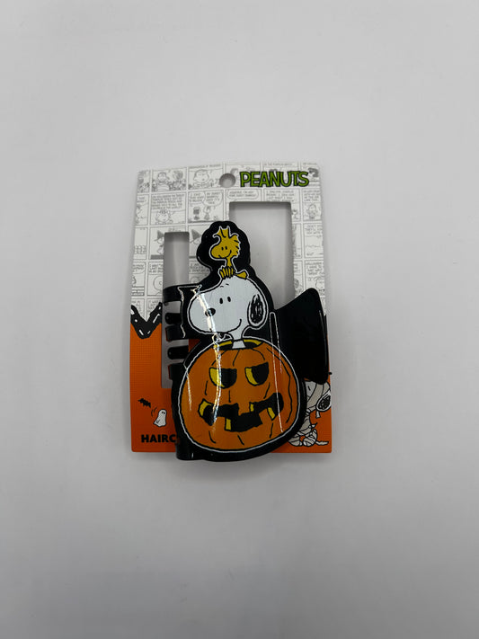 Pinza para el Cabello Peanuts: Snoopy & Woodstock en Calabaza de Halloween