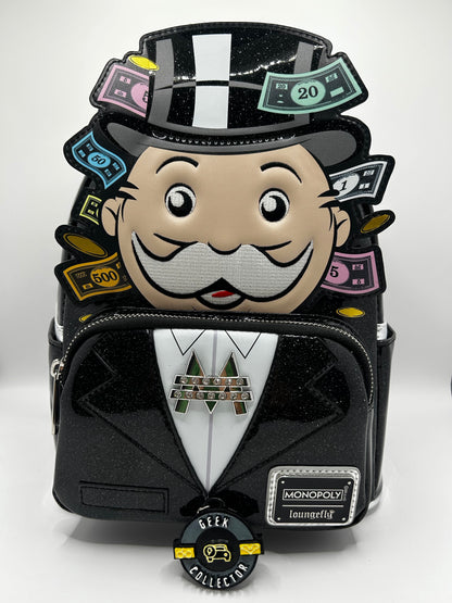 Loungefly 90th Anniversary Glitter Monopoly Cosplay Mini Backpack