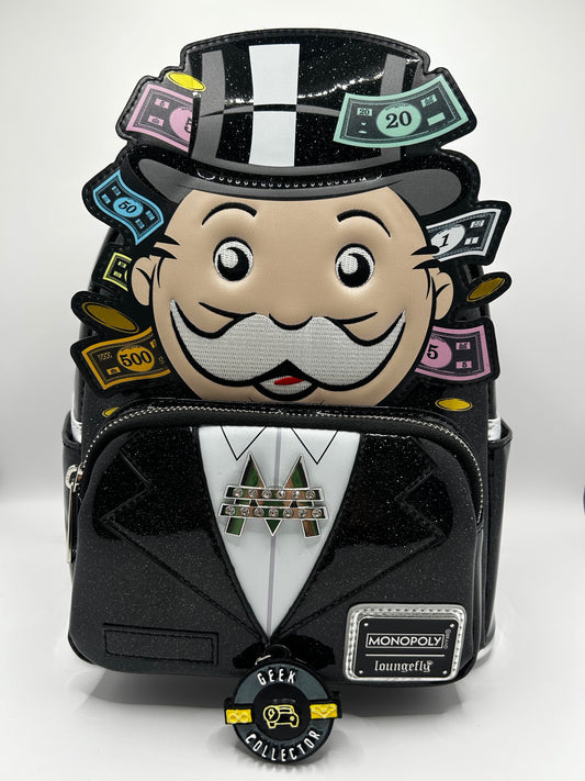Loungefly 90th Anniversary Glitter Monopoly Cosplay Mini Backpack