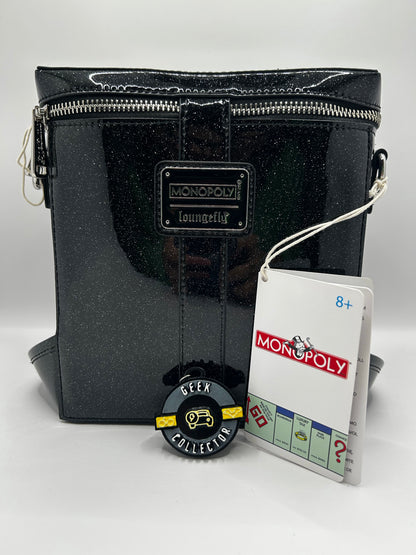 Loungefly Monopoly 90th Anniversary Top Hat Glitter Crossbody Bag