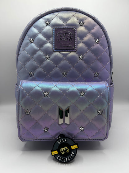 Loungefly BTS Logo Iridescent Purple Mini Backpack