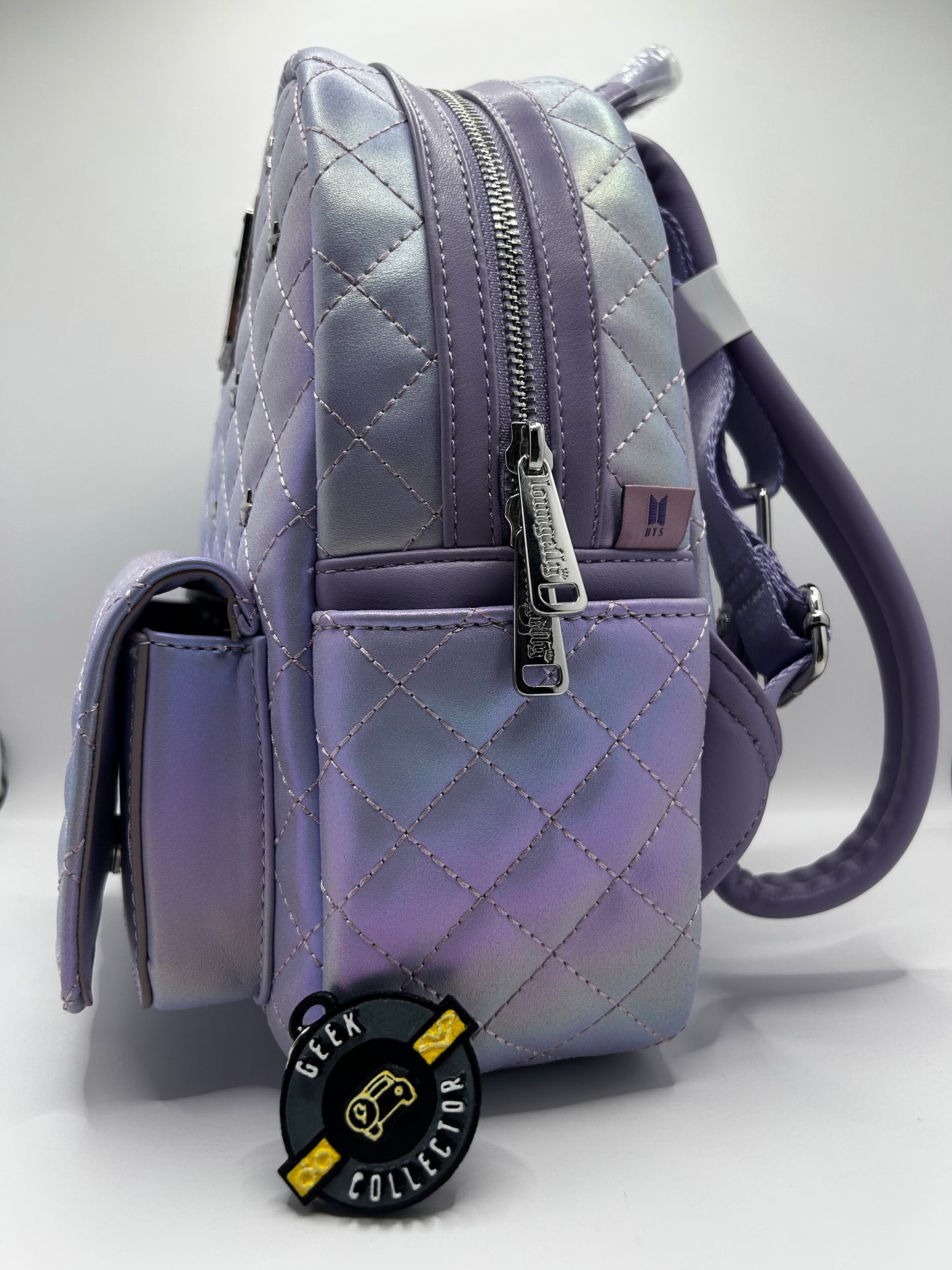 Loungefly BTS Logo Iridescent Purple Mini Backpack