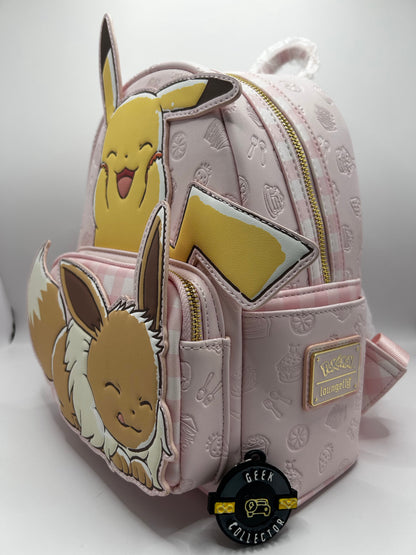 NIP Loungefly Pokémon Café Pikachu & Eevee Pink Mini Backpack