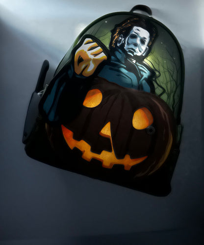 Loungefly Michael Myers Glow In The Dark Halloween Mini Backpack  with Coin Purse