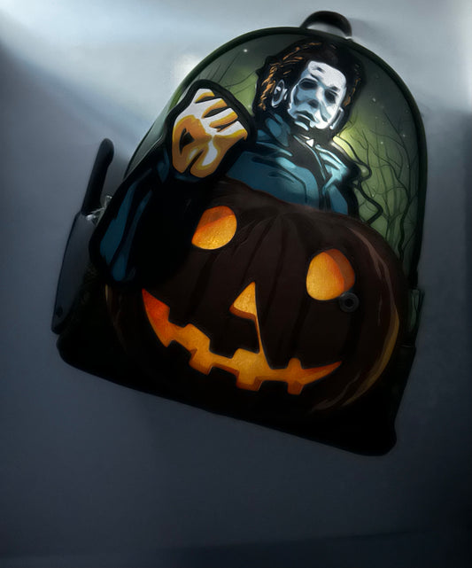 Loungefly Michael Myers Glow In The Dark Halloween Mini Backpack  with Coin Purse