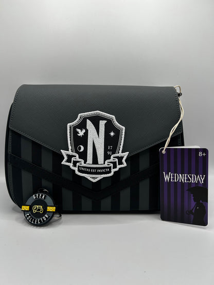 Loungefly Wednesday Addams Nevermore Academy Crossbody Bag Purse Handbag