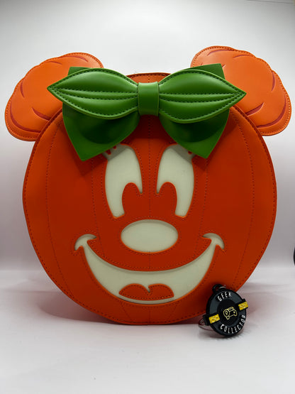Loungefly Disney Minnie Mouse Pumpkin Glow in the Dark Mini Backpack