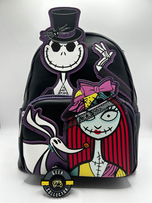 Loungefly Disney Nightmare Before Christmas Dapper Jack and Sally Mini Backpack