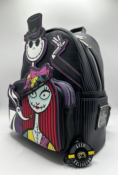 Loungefly Disney Nightmare Before Christmas Dapper Jack and Sally Mini Backpack