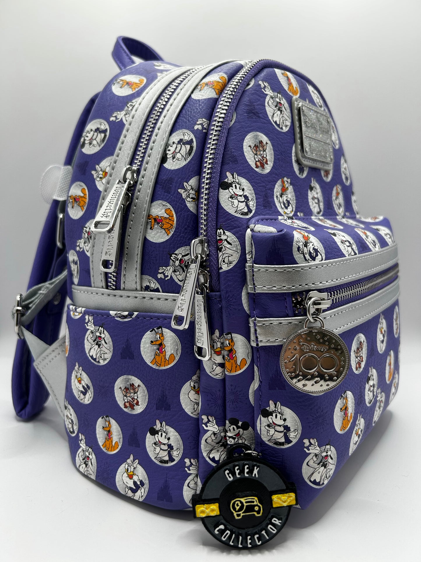 Loungefly Disney Parks Disney 100 Mickey Mouse & Friends Mini Backpack Purple