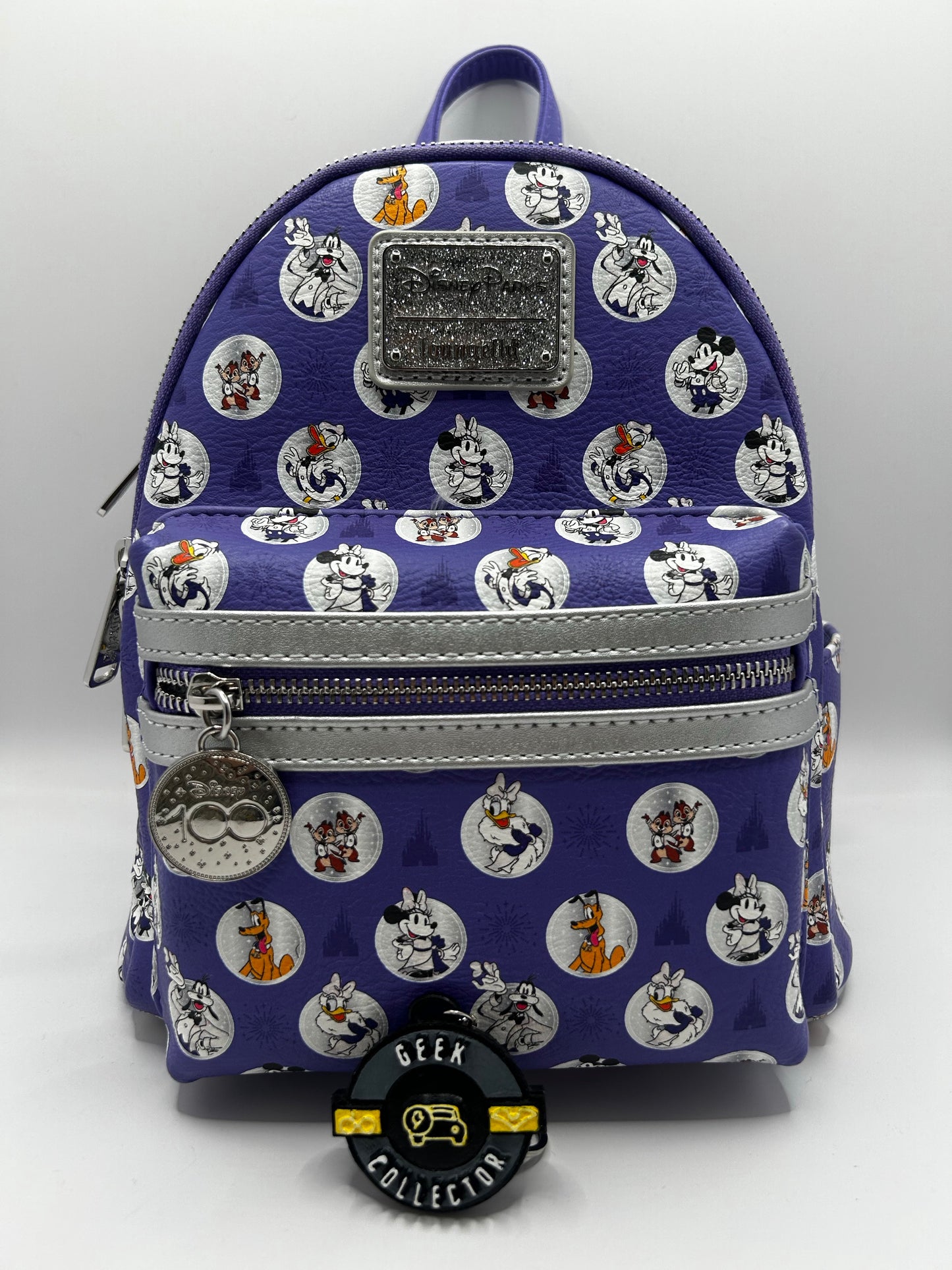 Loungefly Disney Parks Disney 100 Mickey Mouse & Friends Mini Backpack Purple