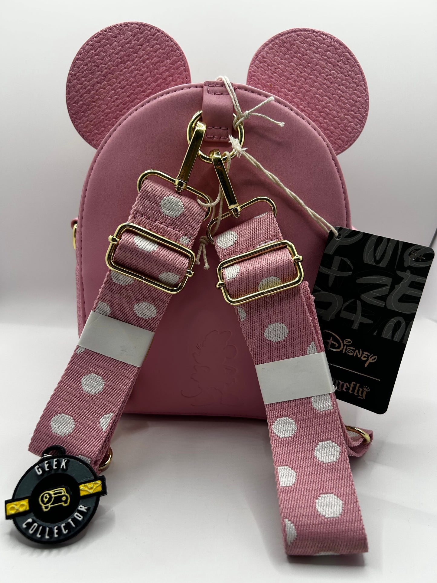 Loungefly Disney Minnie Mouse Pink Straw Convertible Mini Backpack