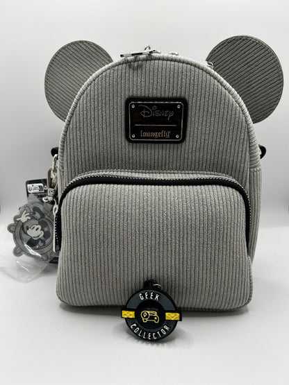 Loungefly Disney Steamboat Willie Corduroy Convertible Mini Backpack Exclusive