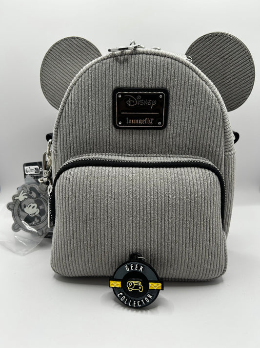 Loungefly Disney Steamboat Willie Corduroy Convertible Mini Backpack Exclusive