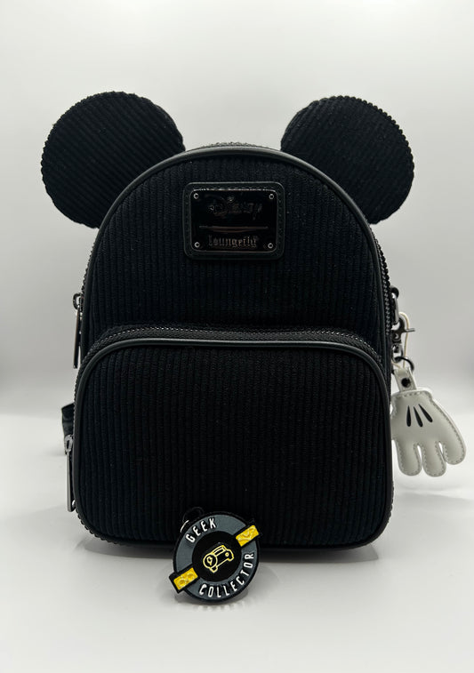 Loungefly Disney Mickey Mouse Classic Corduroy Convertible Mini Backpack & Crossbody