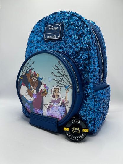 Loungefly Disney Snow Globe Series Beauty and the Beast Mini Backpack
