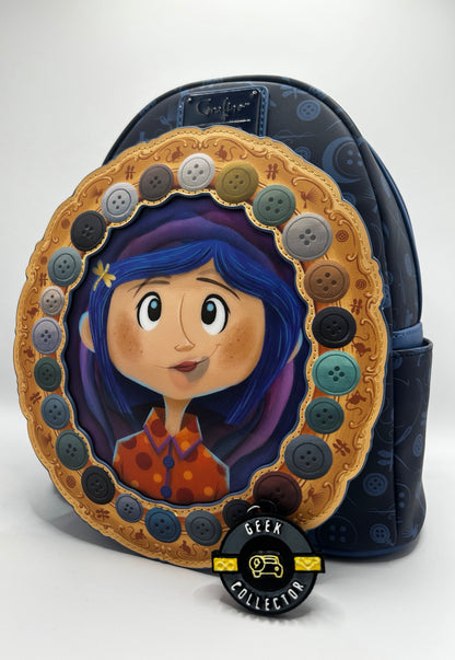 Loungefly Coraline Portal Button Frame Lenticular Mini Backpack Exclusive