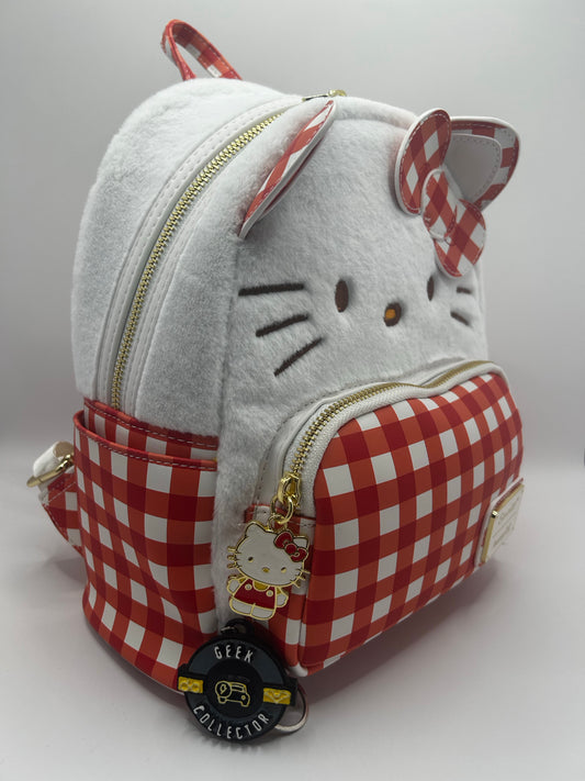 Loungefly Sanrio Hello Kitty Gingham Cosplay Mini Backpack Plush