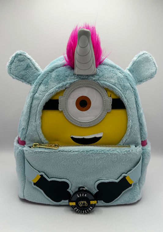 Loungefly Minions Fluffy  Unicorn Costume Plush Wristlet Mini Backpack Exclusive