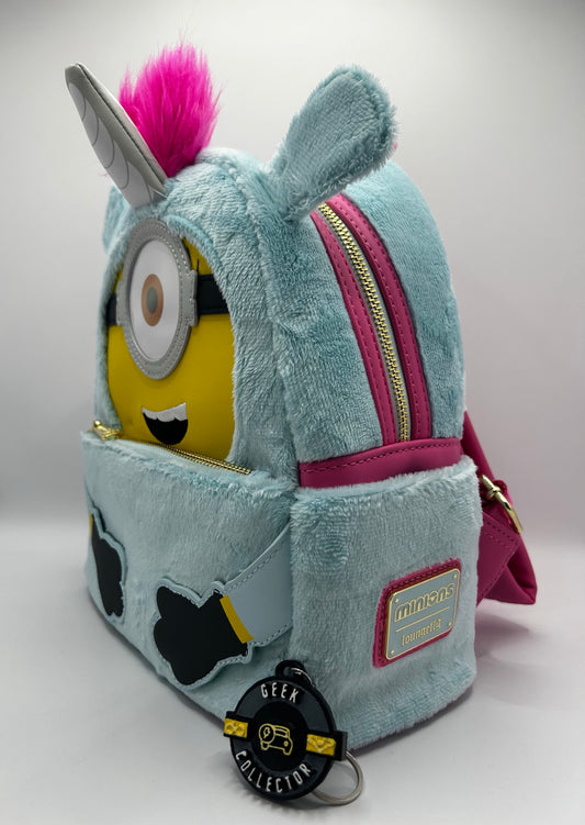 Loungefly Minions Fluffy  Unicorn Costume Plush Wristlet Mini Backpack Exclusive
