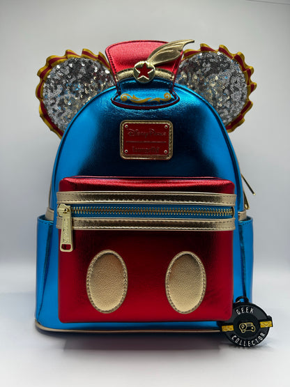 Loungefly Disney Parks 50th Mickey The Main Attraction Dumbo Flying Elephant  Mini Backpack