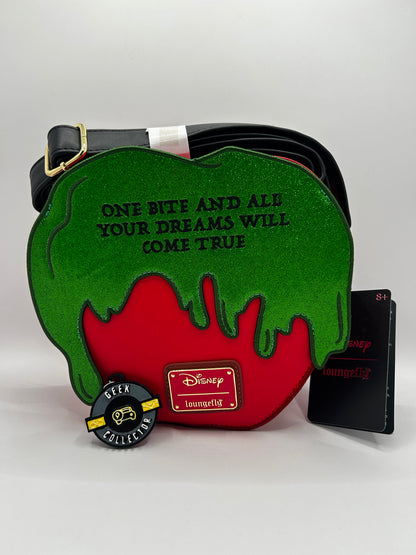 Loungefly Disney Snow White and Seven Dwarfs Exclusive Evil Queen Poison Apple Glitter Crossbody Bag