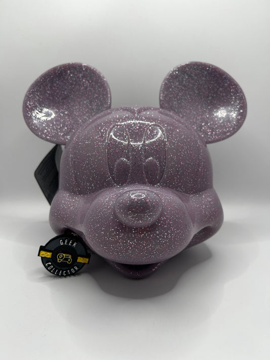 Loungefly Disney Parks Mickey Mouse 3D Head Purple Glitter Crossbody Exclusive