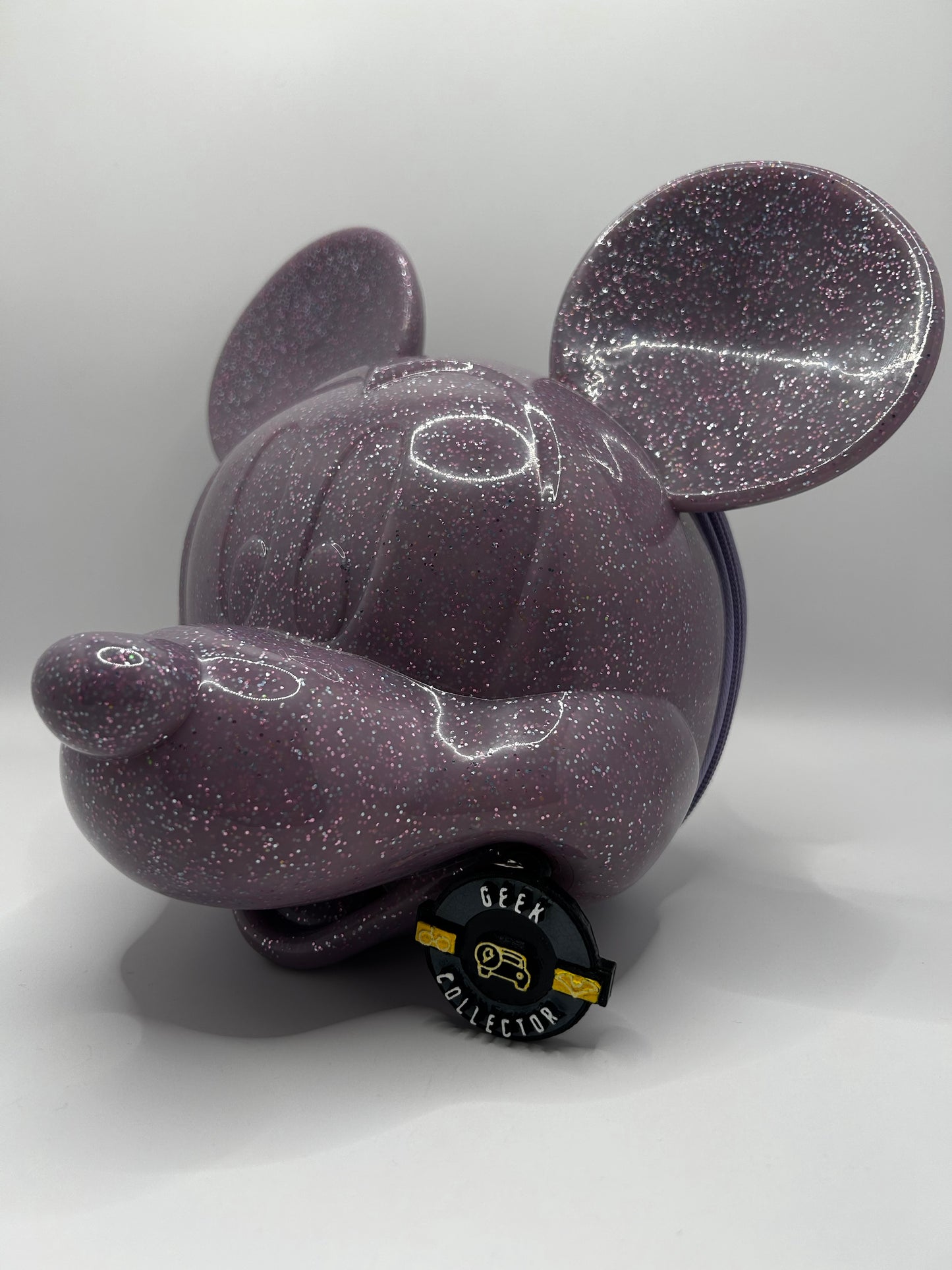 Loungefly Disney Parks Mickey Mouse 3D Head Purple Glitter Crossbody Exclusive
