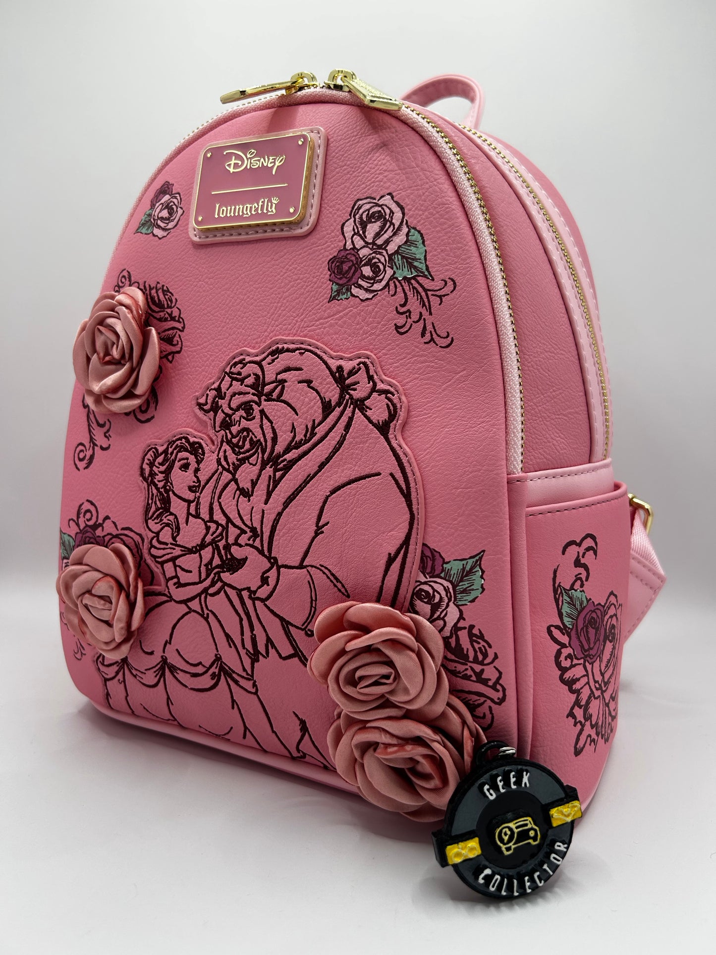 Loungefly Disney Beauty and the Beast Pink Roses Mini Backpack Exclusive