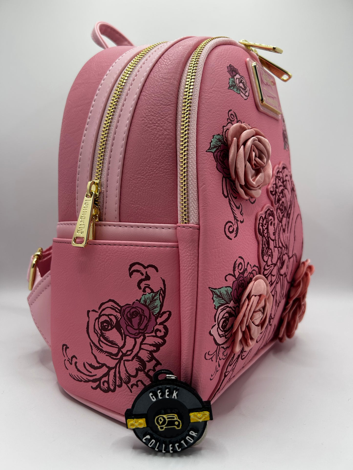 Loungefly Disney Beauty and the Beast Pink Roses Mini Backpack Exclusive