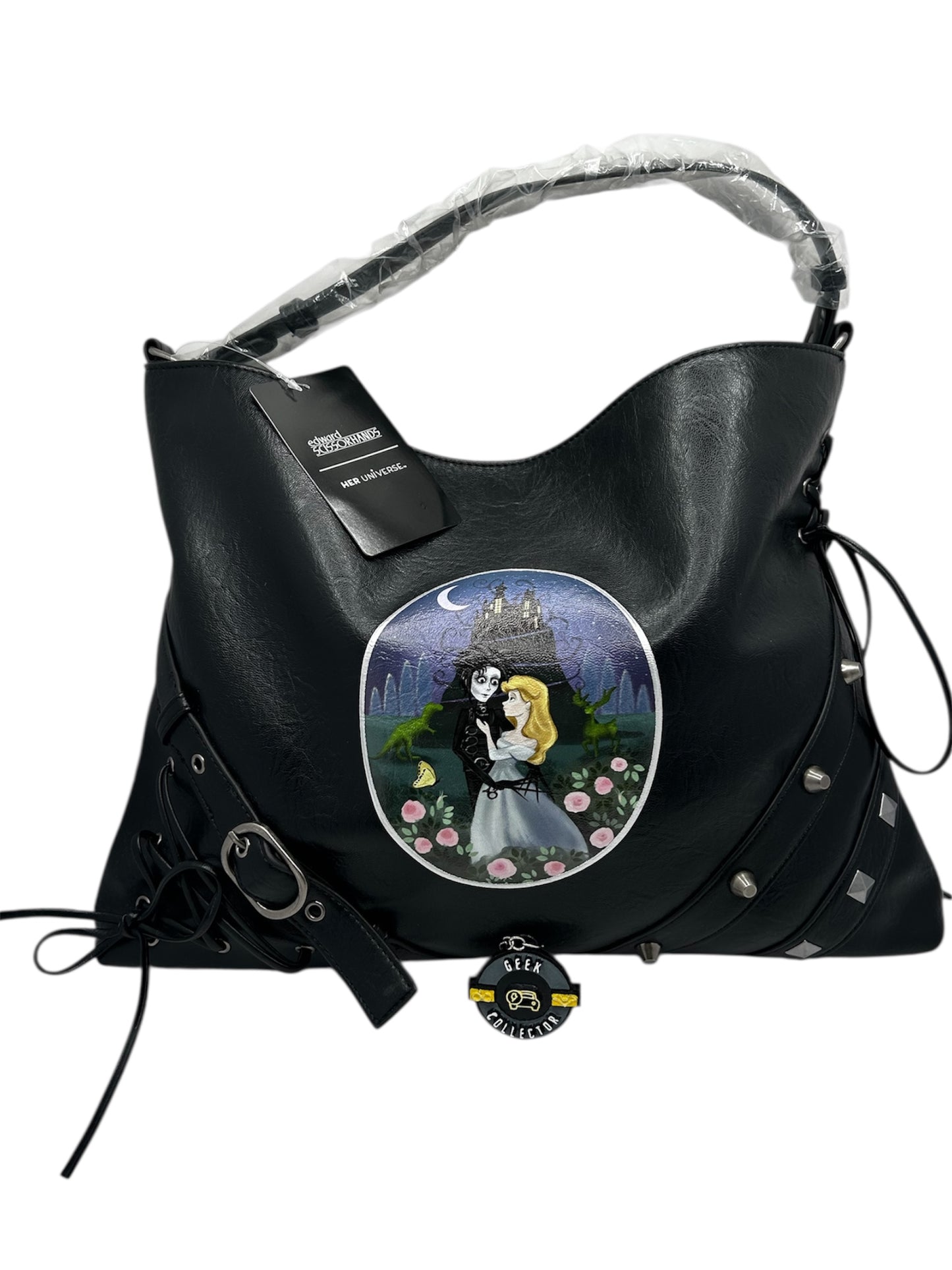 Her Universe Edward Scissorhands Handbag Black Silver Stud Embellished