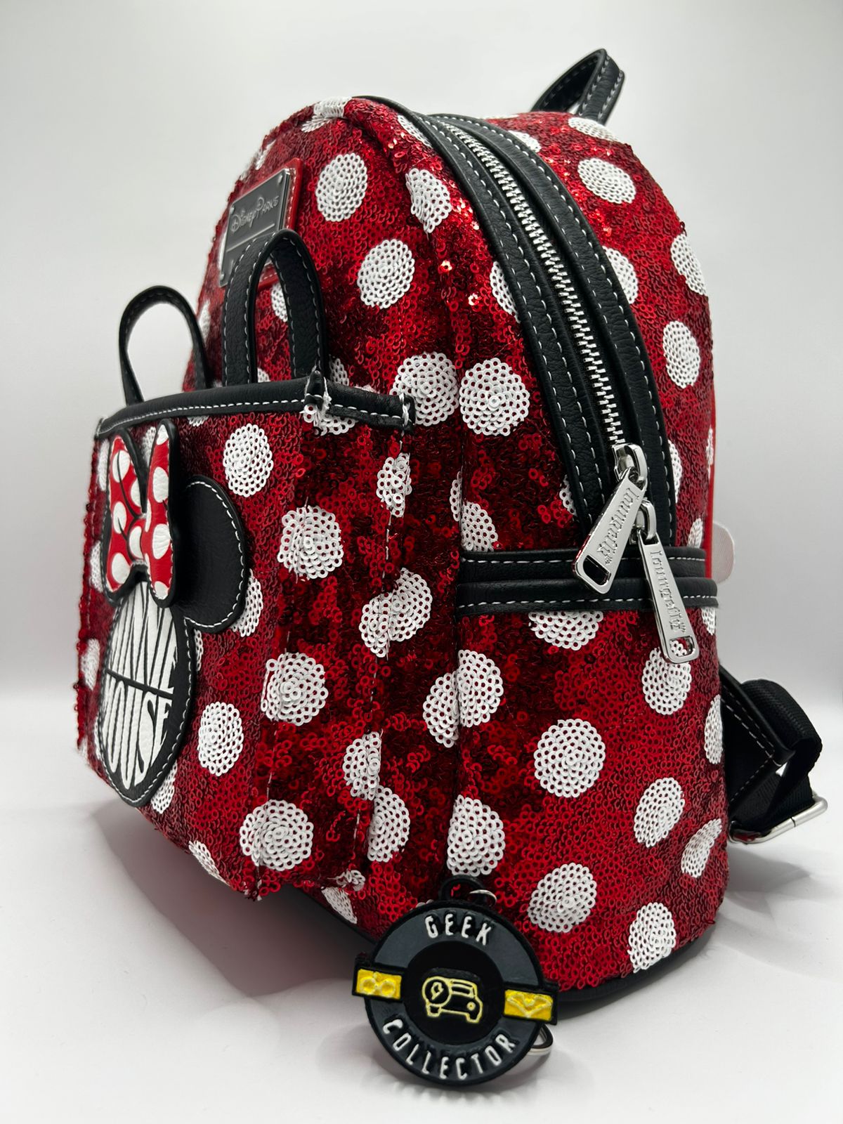 Loungefly  Disney Parks Minnie Mouse Polka Dot Red Sequin Mini Backpack Exclusive